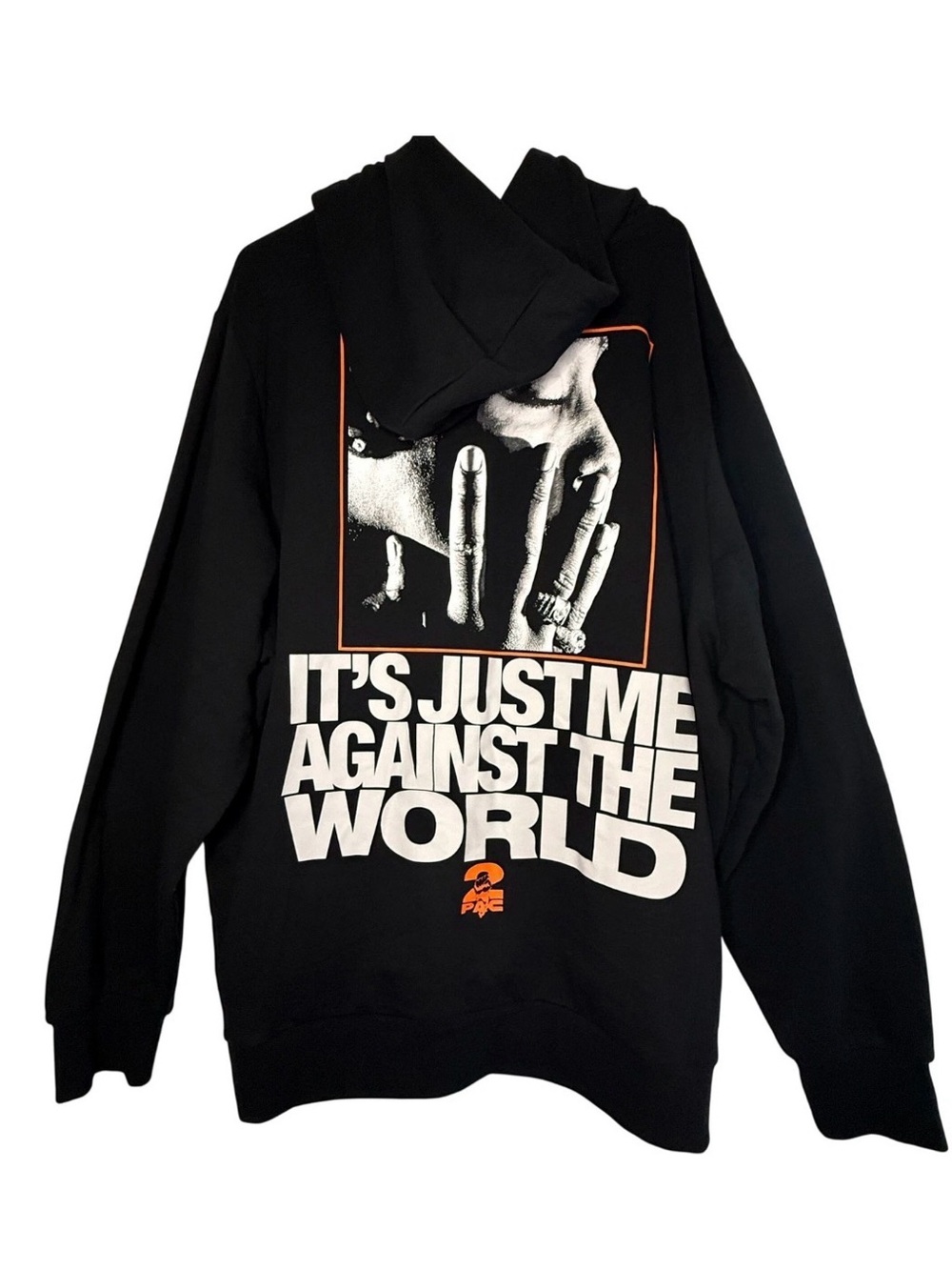 NWT Tupac Men’s Black Graphic Hoodie Sz XL - It's Just Me Against The World